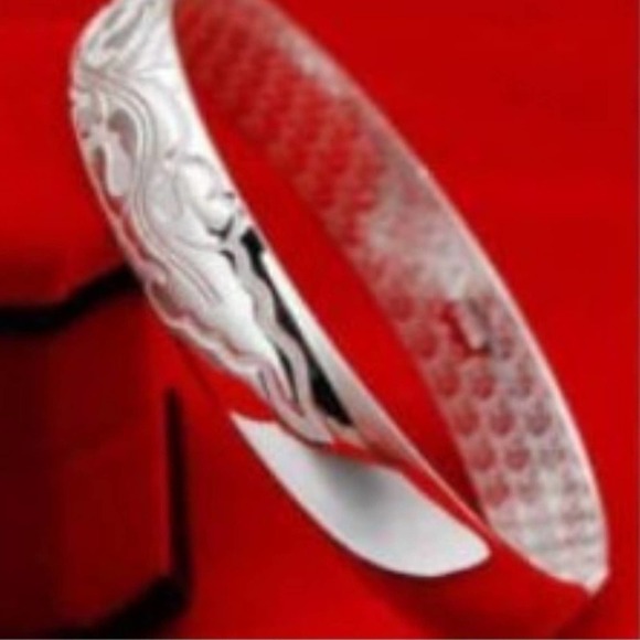 Sterling Silver Bangle Bracelet 925 Sterling Silver Bracelet Bangle Adjustable - Picture 8 of 9